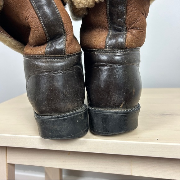 SANTANA Vintage Sheepskin Winter Boots Waterproof Size 6.5 Brown Leather Snow‎ - Picture 3 of 5